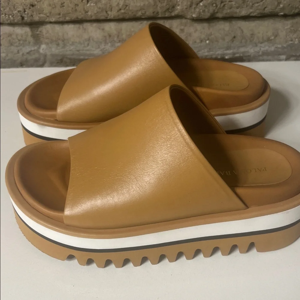 Paloma Barcelo Camel Platform Slides - Picture 6 of 9